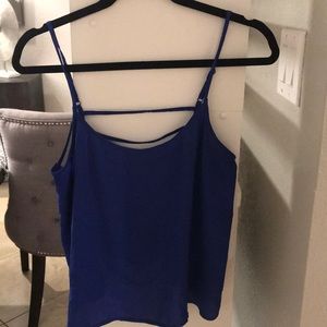 Blue crop top with exposed back